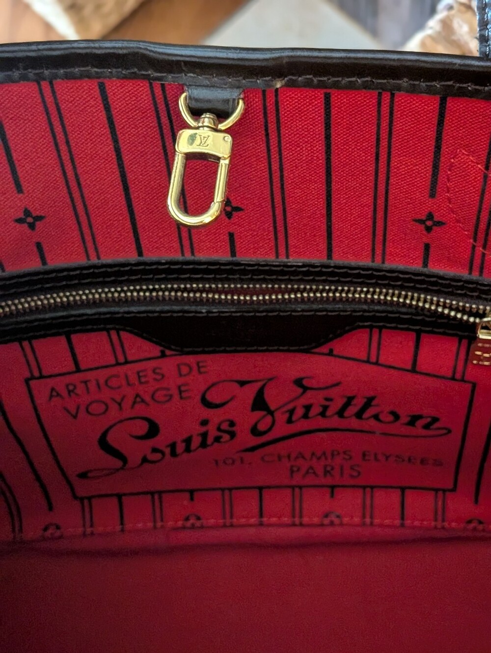 Authentic LV Bundle Neverfull PM Damier Ebene W Pouch - Picture 7 of 16
